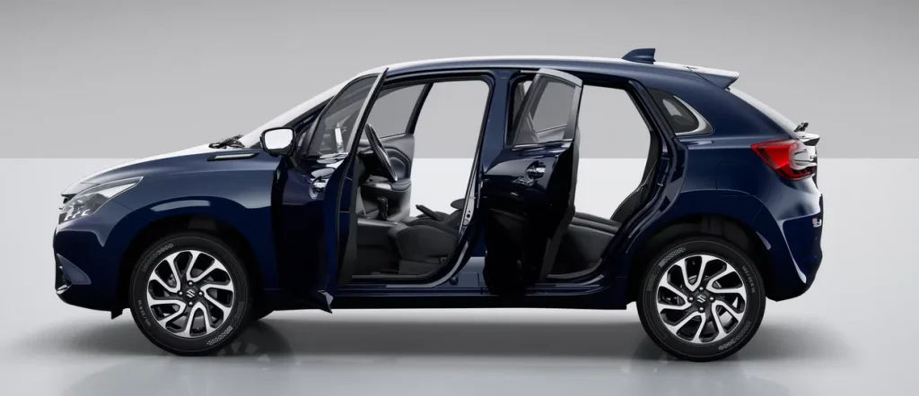 Imag of Baleno facelift version all 4 doors open